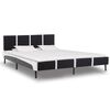 vidaXL Estrutura de cama 150x200 cm couro artificial preto e branco