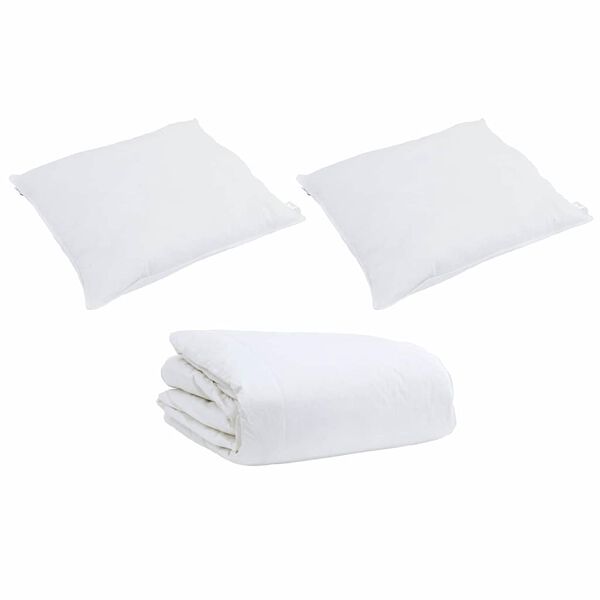 vidaXL Conjunto de Edredom com travesseiro 3 pcs Branco Pena de ganso