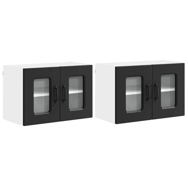 vidaXL Arm&aacute;rio de Cozinha Kalmar 2 pcs Preto 60 x 31 x 40 cm