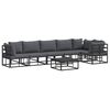 vidaXL Conjunto de Sof&aacute; de Jardim 7 unid. Preto Alum&iacute;nio