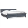 vidaXL Cama com molas/colch&otilde;es 200x220 cm veludo cinzento-escuro