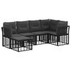 vidaXL Conjunto de Sof&aacute;s para Exterior 6 pcs Preto Poli&eacute;ster