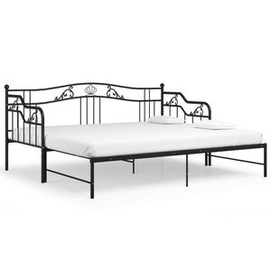 vidaXL Estrutura sofá-cama de puxar 90x200 cm metal preto