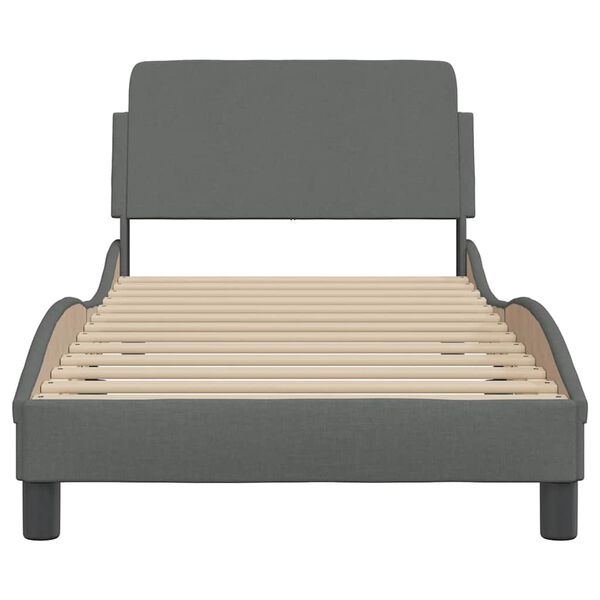 vidaXL Estrutura de cama Dover 80x200 cm tecido cinzento-escuro