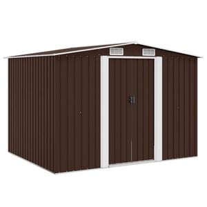 vidaXL Abrigo de jardim 57x205x178 cm a&ccedil;o castanho