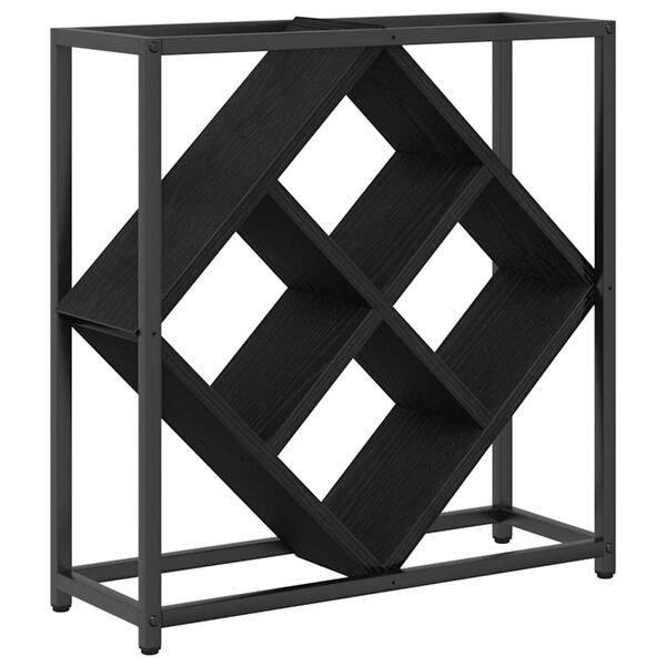 vidaXL Escorredor de Vinho Carvalho Preto 51 x 18 x 52,5 cm
