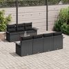 vidaXL Conjunto de Sof&aacute; de Jardim 8 pcs Preto vime PE