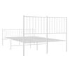 vidaXL Estrutura de cama com cabeceira e p&eacute;s 120x190 cm metal branco