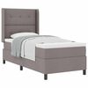 vidaXL Cama Box com almofada Cinzento-acastanhado 190 x 90 cm tecido