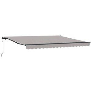 vidaXL Toldo retr&aacute;til Cinzento-claro 400 &times; 350 cm Tecido e Alum&iacute;nio
