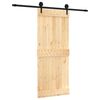 vidaXL Porta Deslizante Natural e Preto 85 x 210 cm