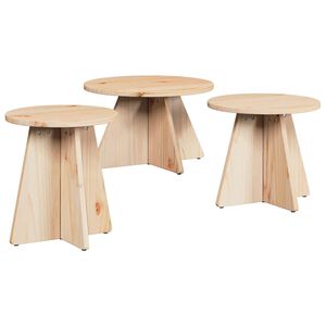 vidaXL Mesa de centro 3 pcs Natural