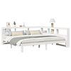 vidaXL Cama com estante sem colch&atilde;o 200x200 cm pinho maci&ccedil;o branco