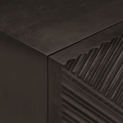 vidaXL Mesa de cabeceira 40x30x50 cm mangueira maciça/ferro preto
