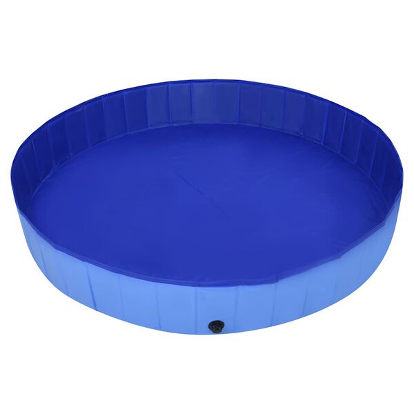 vidaXL Piscina para c&atilde;es dobr&aacute;vel 300x40 cm PVC azul