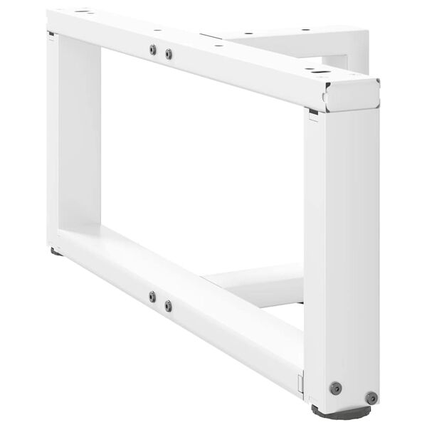 vidaXL P&eacute;s para mesa de centro em forma de T, 2 pe&ccedil;as, branco, 60x25x(30-31) cm, a&ccedil;o