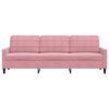 vidaXL Sof&aacute; de 3 lugares 210 cm veludo rosa