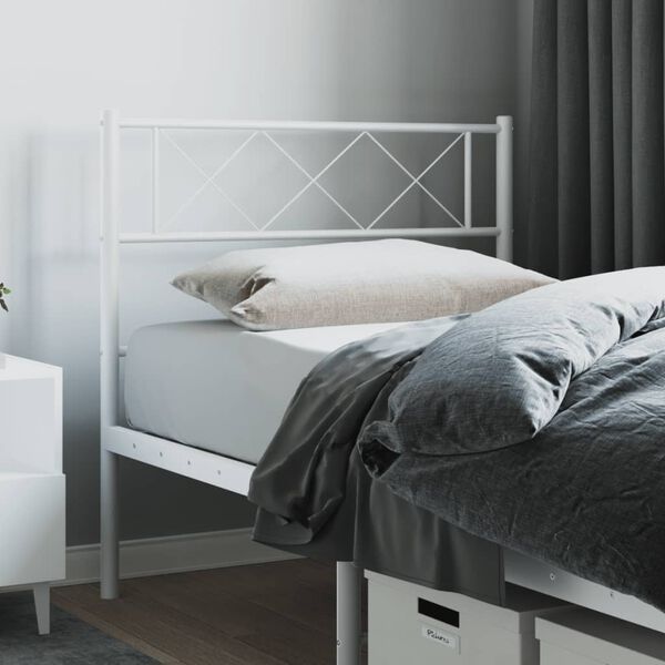 vidaXL Cabeceira de cama 107 cm metal branco
