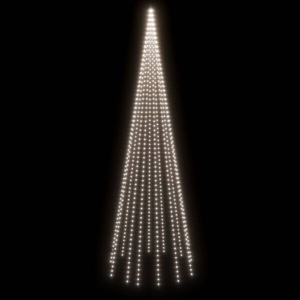 vidaXL &Aacute;rvore de Natal mastro de bandeira 732 LEDs 500 cm branco frio