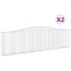 vidaXL Cestos gabi&atilde;o arqueados 2pcs 400x30x100/120cm ferro galvanizado