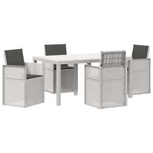 vidaXL Conjunto de Jantar para Jardim 5 unid. Branco e Antracite PP