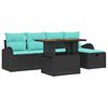 vidaXL Conjunto de Sof&aacute; de Jardim 6 unid. Preto vime PE