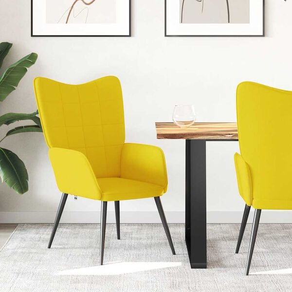 vidaXL Cadeira de descanso tecido amarelo mostarda