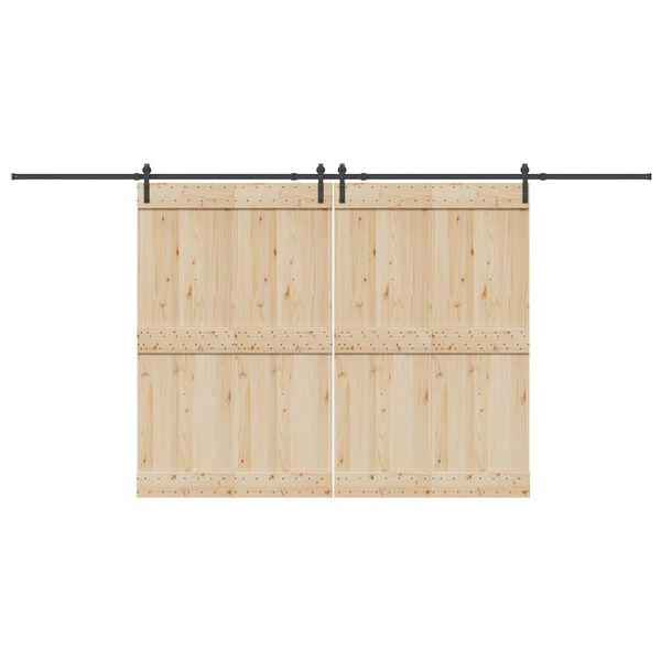 vidaXL Kit de ferragens para porta deslizante 427 cm a&ccedil;o preto