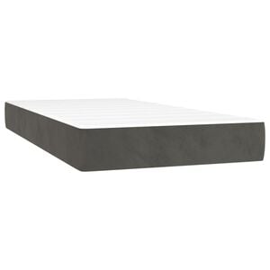 vidaXL Colch&atilde;o de molas ensacadas firmeza m&eacute;dia 80x200x20 cm veludo cinza-escuro