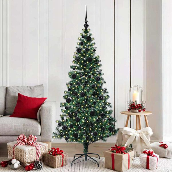 vidaXL &Aacute;rvore de Natal Artificial Pr&eacute;-iluminada Verde 180 cm