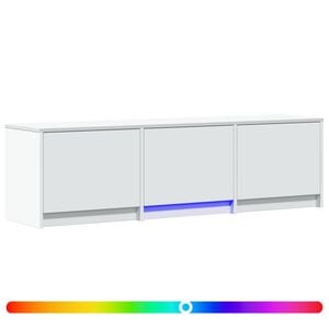 vidaXL Rack de TV com LED 140 x 34 x 40 cm Branco Madeira engenheirada
