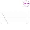 vidaXL Poste de Cerca Prateado 100 x 1 m (malha de 25 mm) A&ccedil;o