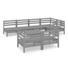 vidaXL 8 pcs conjunto lounge de jardim pinho maci&ccedil;o cinzento