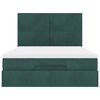 vidaXL Estrutura cama otomana colchões 140x190 cm veludo verde escuro