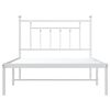 vidaXL Estrutura de cama em metal com cabeceira 107x203 cm branco