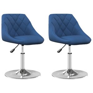 vidaXL Cadeiras de jantar girat&oacute;rias 2 pcs veludo azul