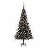 vidaXL &Aacute;rvore Natal artificial pr&eacute;-iluminada c/ bolas PVC preto