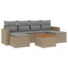 vidaXL 7 pcs conjunto de sof&aacute;s p/ jardim com almofad&otilde;es vime PE bege