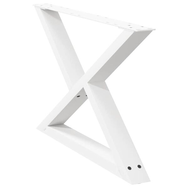 vidaXL P&eacute;s para mesa de centro 2 pe&ccedil;as, branco, 70x (42-43,3) cm, a&ccedil;o
