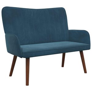 vidaXL Sof&aacute; para 2 Pessoas Azul 115 x 61 x 87 cm Veludo