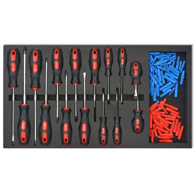 vidaXL Carro de ferramentas oficina com 1125 ferramentas aço vermelho