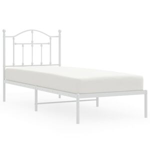 vidaXL Estrutura de cama com cabeceira 80x200 cm metal branco