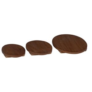 vidaXL Banqueta de Planta 3 pcs Castanho Madeira de Mogno