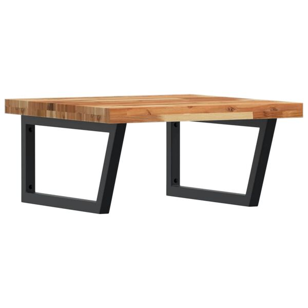 vidaXL Prateleira de parede p/ lavat&oacute;rio a&ccedil;o/madeira de ac&aacute;cia maci&ccedil;a