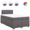 vidaXL Cama com molas/colch&atilde;o 120x200 cm couro artificial cinzento