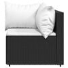 vidaXL 3 pcs conjunto lounge de jardim c/ almofadões vime PE preto