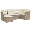 vidaXL 6 pcs conjunto de sof&aacute;s p/ jardim com almofad&otilde;es vime PE bege