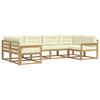 vidaXL Conjunto de Sof&aacute;s para Exterior 6 unid. Branco e Creme