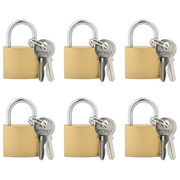 vidaXL U Lock com Chaves 6 pcs Lat&atilde;o Ferro