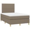 vidaXL Cama boxspring c/ colch&atilde;o 120x190cm tecido castanho-acinzentado